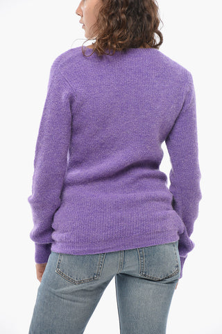 Solid Crew-Neck Sweater With Asymmetric Closure