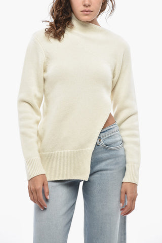 Asymmetric Cashmere Crewneck Sweater