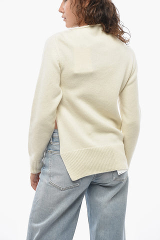 Asymmetric Cashmere Crewneck Sweater