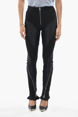 Pantaloni Casual a Gamba Gritta in Cotone con Zip Alla Caviglia