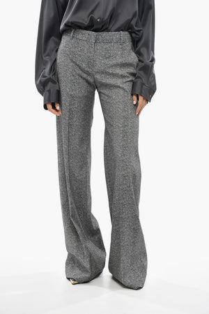 Straight-Fit Herringbone Trousers