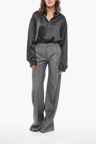 Straight-Fit Herringbone Trousers