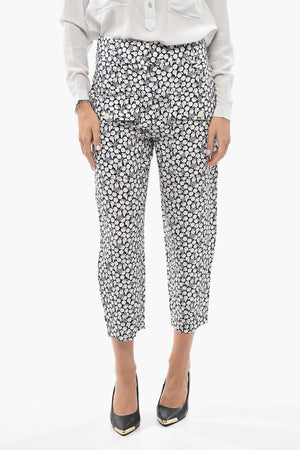 Cropped-Seidenhose CECILIA mit Allover-Fruchtprint
