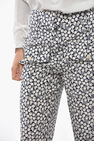 Cropped-Seidenhose CECILIA mit Allover-Fruchtprint