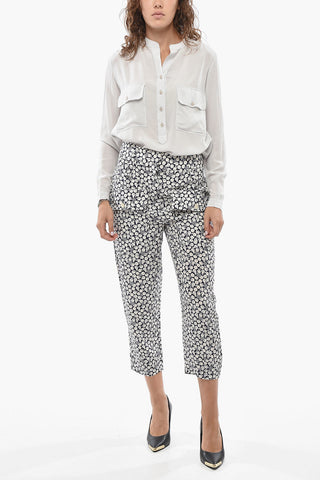 Cropped-Seidenhose CECILIA mit Allover-Fruchtprint