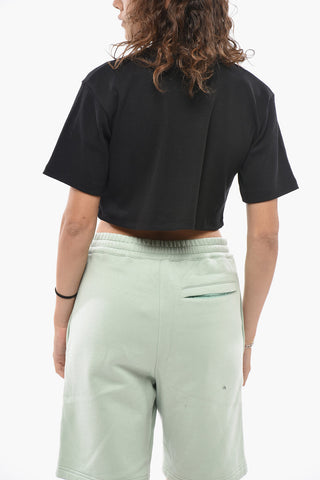 Ribbed Crop Crewneck T-Shirt