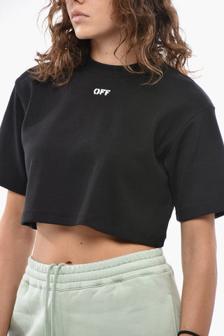 Ribbed Crop Crewneck T-Shirt