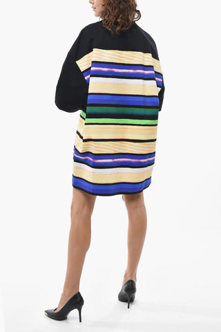 Oversized Tee Dress with Multicolour Stripes