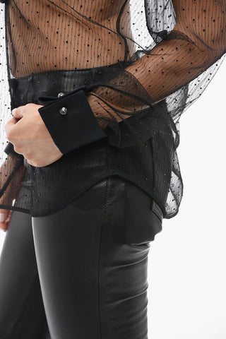 Transparente Bluse Mit Allover-Strass