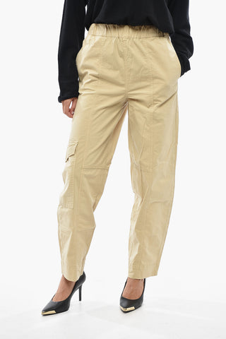 Cotton Cargo Pants With Elastic Waist