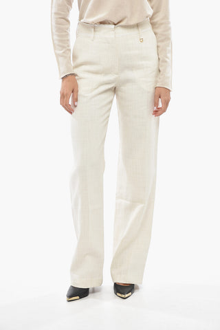 Linen-Blend High-Waisted Trousers FICELLE