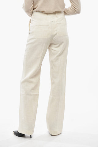 Linen-Blend High-Waisted Trousers FICELLE