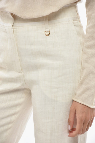 Linen-Blend High-Waisted Trousers FICELLE