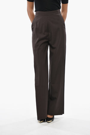 Virgin Wool Straight-Fit High-Waisted Trousers