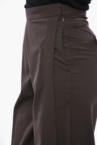 Virgin Wool Straight-Fit High-Waisted Trousers