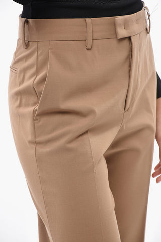 High-Waisted Straight-Leg Wool-Blend Trousers