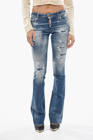 Jeans mit Distressed-Effekt und mittlerer Leibhöhe 22cm