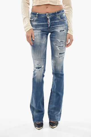 Mid-Rise Distressed Jeans 22cm