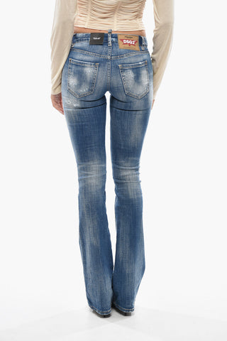 Mid-Rise Distressed Jeans 22cm