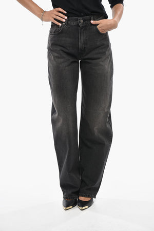 Jeans mit dunkler Waschung und Logo-Knopf 20cm