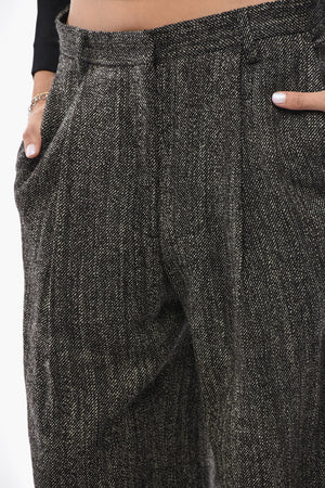 High-Waisted One-Pleat Wool Trousers