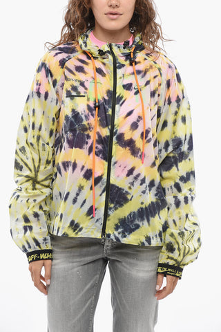 NIKE Tie-Dye Effect Hooded Windbreaker