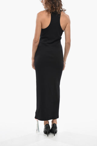 Ärmelloses Maxi-Rippkleid