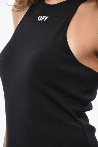 Ärmelloses Maxi-Rippkleid