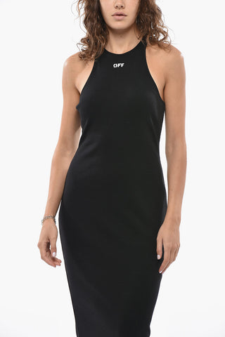 Ärmelloses Maxi-Rippkleid