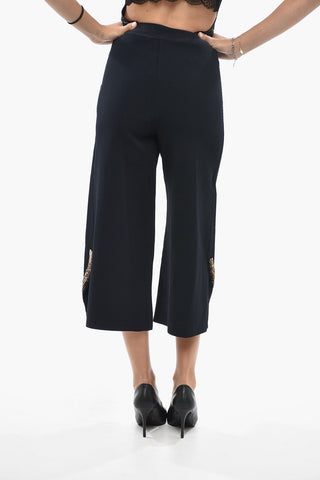 Elasticated High-Waisted Trousers COMPACT with Rhinestone Details