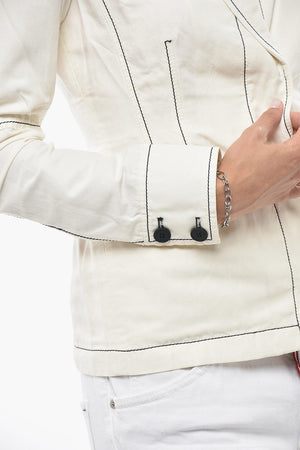 Linen-Blend Blazer KASEY with Visible Seams