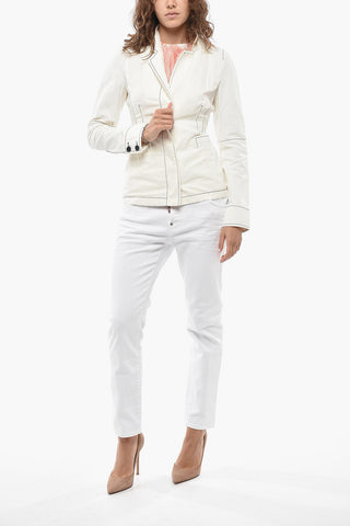 Linen-Blend Blazer KASEY with Visible Seams