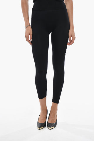 Stretch Leggings With Contrast Side Logo