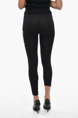 Stretch Leggings With Contrast Side Logo
