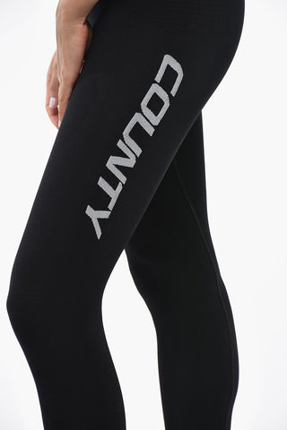 Stretch Leggings With Contrast Side Logo