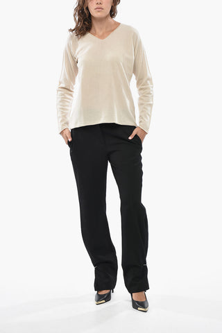 Einfarbiger Kaschmirpullover