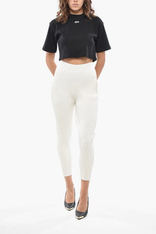 Gerippte Stretch-Strickhose