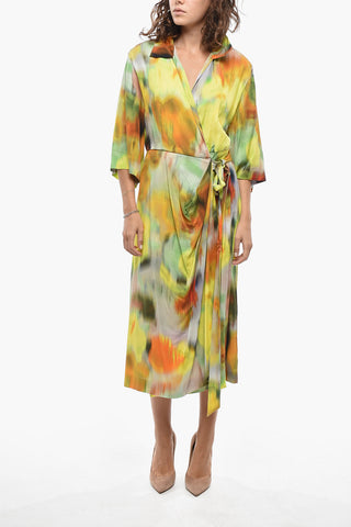 Midi-Wickel-Blusenkleid mit Farbverlauf