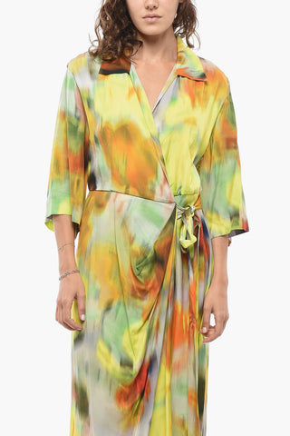 Midi-Wickel-Blusenkleid mit Farbverlauf
