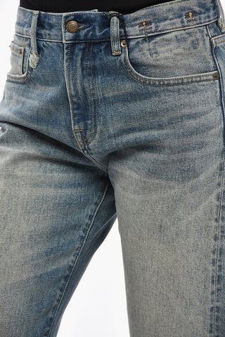 Jeans Slim Fit con Cuciture a Vista 19cm