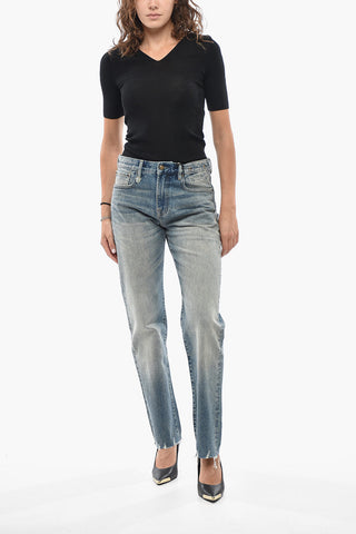 Jeans Slim Fit con Cuciture a Vista 19cm