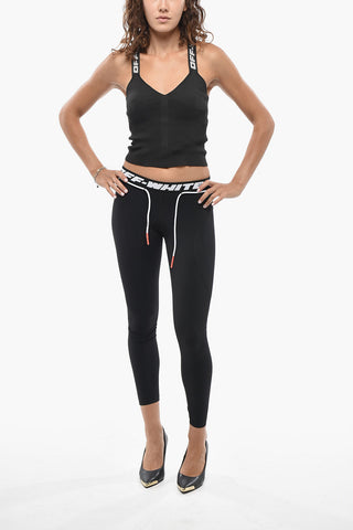 Sportleggings aus Nylon mit Logobund