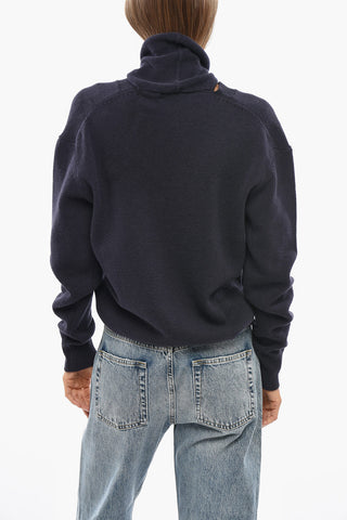Virgin Wool Hooded Cardigan