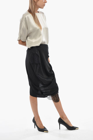 Longuette Slip in Satin con Pizzo Macrame'