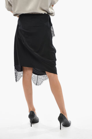 Longuette Slip in Satin con Pizzo Macrame'