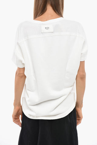 Double-Fabric Crewneck T-Shirt, Solid Color