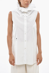 Blusa Senza Maniche in Cotone con Volant