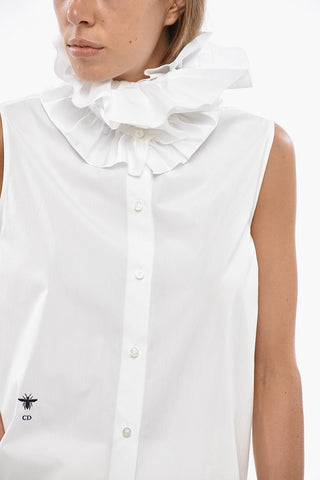 Blusa Senza Maniche in Cotone con Volant