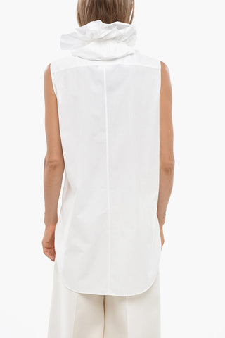Blusa Senza Maniche in Cotone con Volant