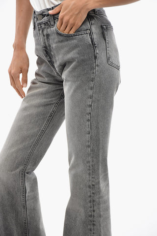 Dark Wash Jeans With Logo Button 24cm